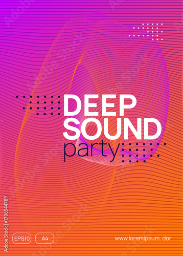 Sound Flyer. Electro Invite. Violet Fest Design. Music Festival Graphic. Green Techno Magazine. Party Set. Nightclub Beat Invitation. Pink Sound Flyer