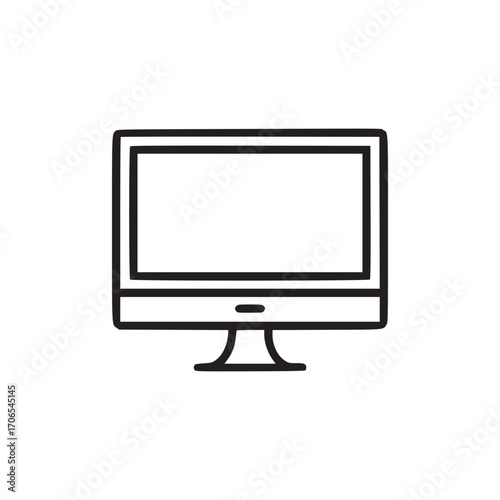 Illustration of a computer monitor the monitor is depicted in a minimalist style, with clean lines and a simple design, making it suitable for various technology and design projects