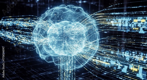 Brain AI Digital Intelligence and Neural Network Concept
