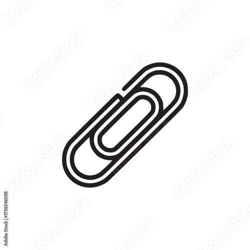 Illustration of a paperclip, representing connection, organization, and office supplies, suitable for designs related to productivity, stationery, and document management, offering a simple and clean 