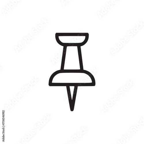 Illustration of a black pushpin the pushpin is a simple, minimalist design, perfect for use in a variety of projects it is a versatile and recognizable symbol