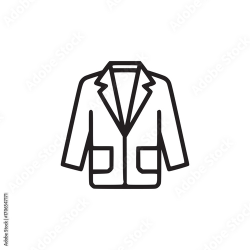 Illustration of a suit jacket, showcasing its classic design and formal wear appeal, perfect for fashionrelated projects and design elements, offering a clean and professional look
