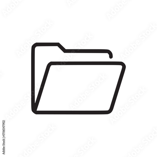 Vector art of folder icon minimalist line art style illustration of a folder, perfect for file management, data storage, or organization concepts in a clean and modern design
