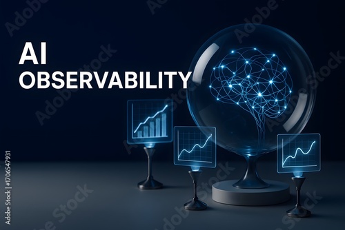Conceptual illustration of system observability in software engineering for a technical blog