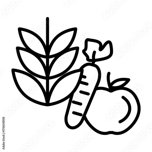 Dietary Fibervector line icon design