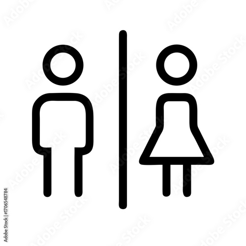 Minimalist Male and Female Restroom Sign Icon