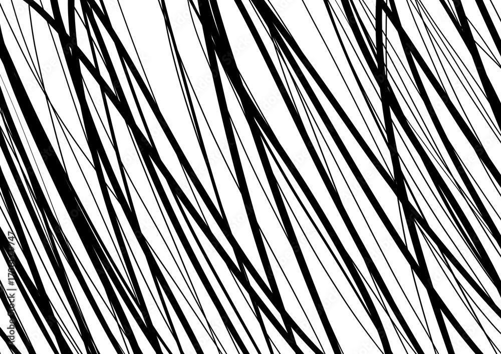 Fototapeta premium Abstract black lines and waves on white background