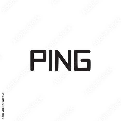 Illustration of the word ping a minimalist design featuring the word ping in a bold, sansserif font, ideal for technology, network, or communicationrelated themes
