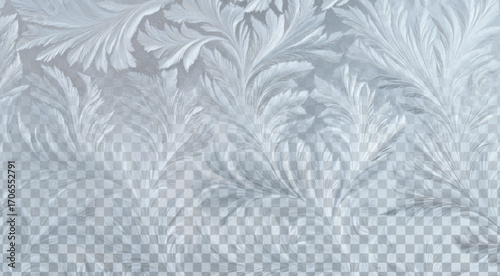 Vector window frost effect isolated on transparent background.