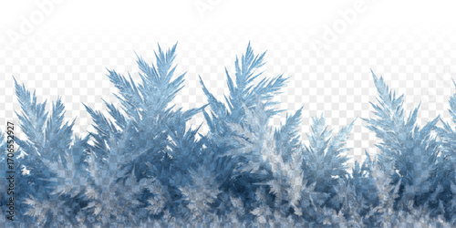 Vector window frost effect isolated on transparent background.