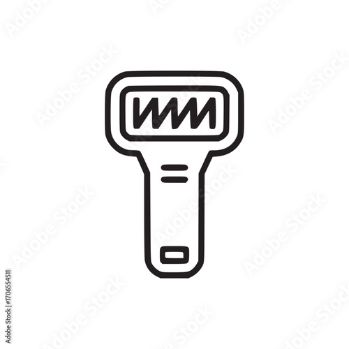 Illustration of a dermaroller, a skincare tool used for microneedling to stimulate collagen production and improve skin texture, in a minimalist black outline style