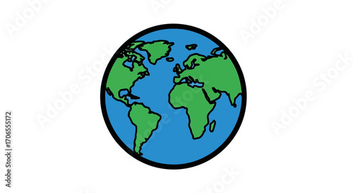 Cartoon Earth Globe Icon Global Business Planet World Travel Environmentalism Connectivity Exploration Geography Education