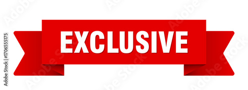 exclusive ribbon isolated on transparent background. exclusive ribbon