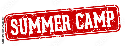 summer camp rectangular sign. summer camp stamp