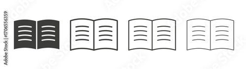 open book icon outline vector. Thin linear logo