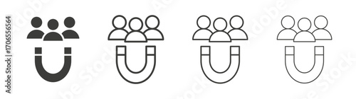 User engagement icon outline vector. Thin linear logo