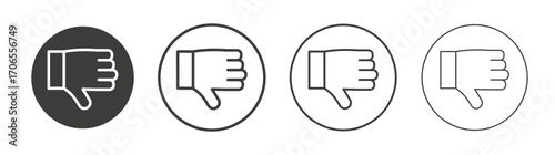 Thumbs down icon outline vector. Thin linear logo