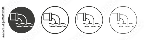 Sewage icon outline vector. Thin linear logo