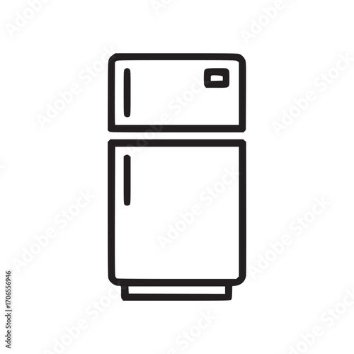 Illustration of a refrigerator this minimalist design captures the essence of a modern appliance, perfect for icons, infographics, and simple visual representations