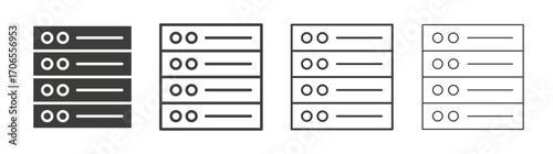 Server icon outline vector. Thin linear logo
