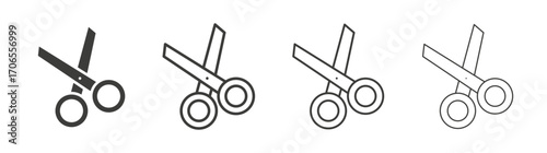 Scissors icon outline vector. Thin linear logo