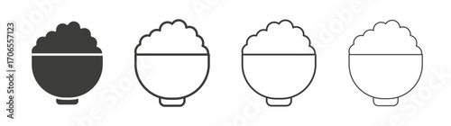 Rise Bowl icon outline vector. Thin linear logo