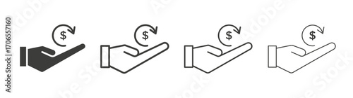 Refund icon outline vector. Thin linear logo