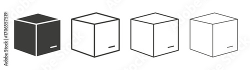 Package icon outline vector. Thin linear logo