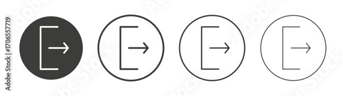 Logout icon outline vector. Thin linear logo