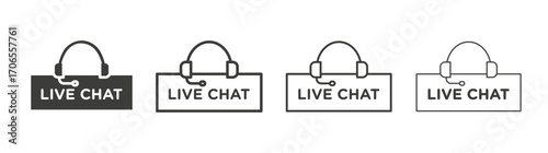 Live chat icon outline vector. Thin linear logo