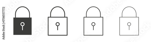 Lock closed icon outline vector. Thin linear logo