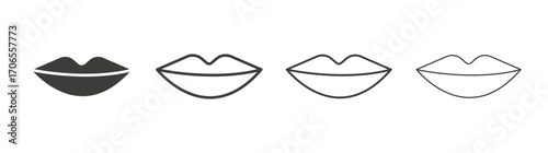 Lips icon outline vector. Thin linear logo