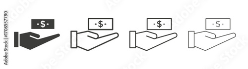 loan icon outline vector. Thin linear logo