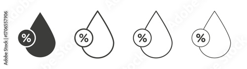 Humidity icon outline vector. Thin linear logo