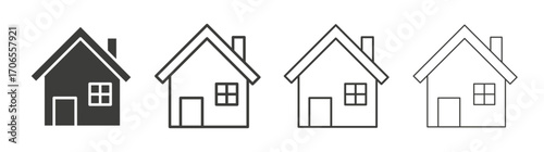 House icon outline vector. Thin linear logo