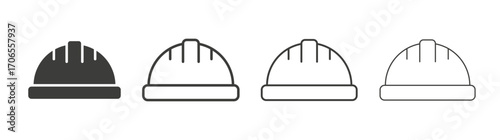 Helmet icon outline vector. Thin linear logo