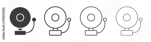 Fire alarm icon outline vector. Thin linear logo