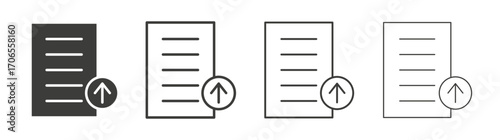 File upload icon outline vector. Thin linear logo