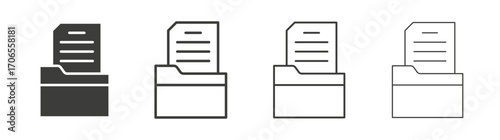 File icon outline vector. Thin linear logo