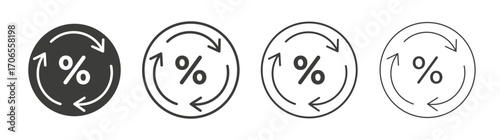 Exchange rate icon outline vector. Thin linear logo