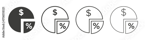 Dividend icon outline vector. Thin linear logo