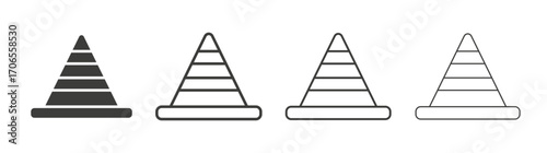 Construction cone icon outline vector. Thin linear logo