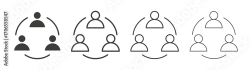 Collaboration icon outline vector. Thin linear logo