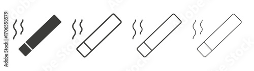Cigarette icon outline vector. Thin linear logo
