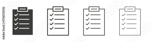 Checklist icon outline vector. Thin linear logo