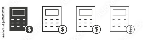 Budget icon outline vector. Thin linear logo
