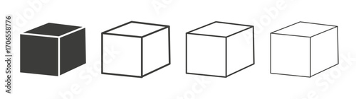 Box icon outline vector. Thin linear logo