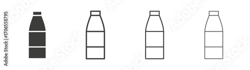 Bottle icon outline vector. Thin linear logo