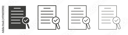 Audit icon outline vector. Thin linear logo
