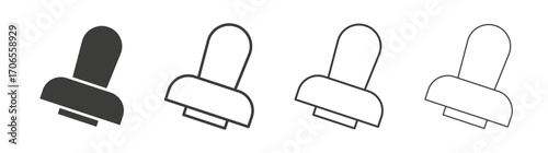 Approval stamp icon outline vector. Thin linear logo